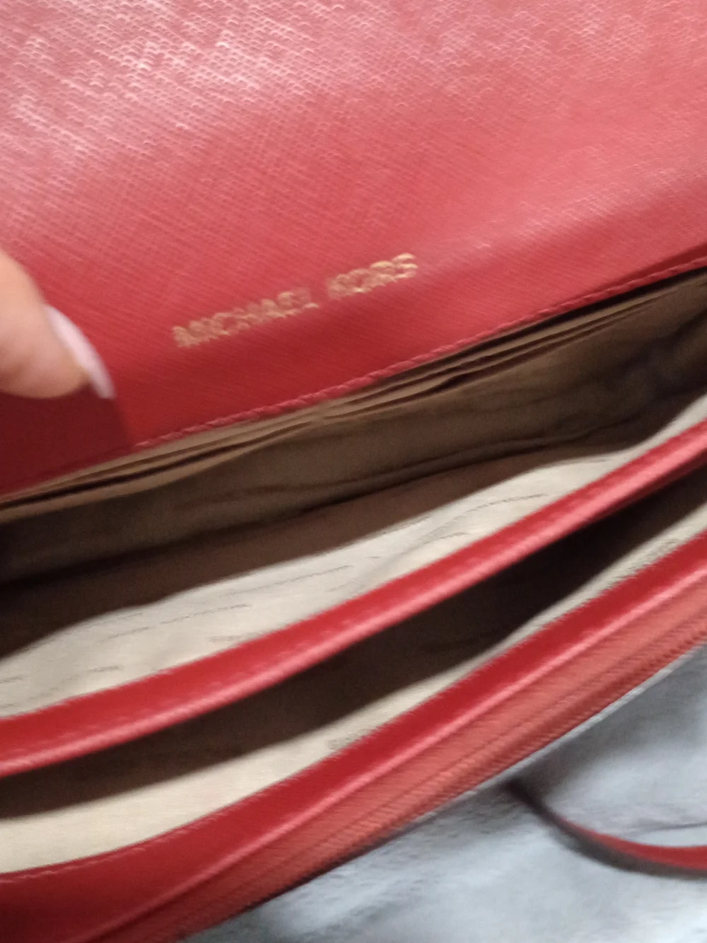 Michael Kors Red Saffiano Leather Crossbody Bag